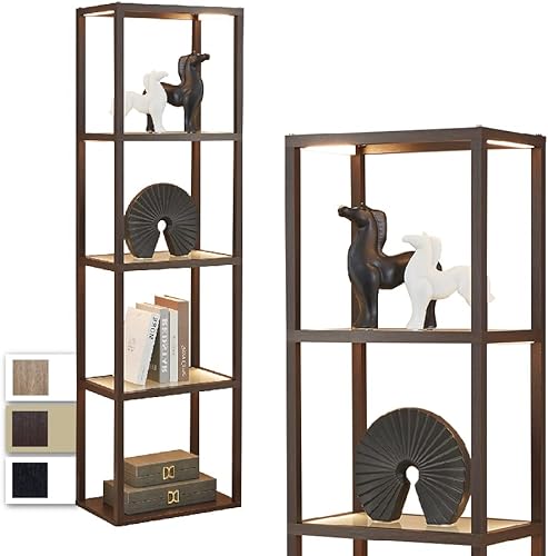 Miniatura 2 de FENLO Estante de exhibición de vidrio de lujo de 66 pulgadas con lámparas LED regulables estantes de vidrio resistentes para dormitorio gabinete