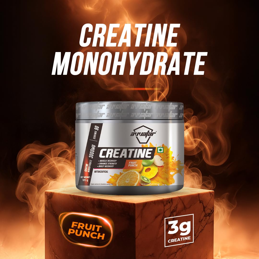 avvatar Creatine Monohyderate (105g, Fruit Punch) 3