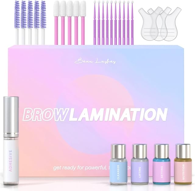Brow Lamination Kit by Beau | Professional Eyebrow Lamination Kit with Keratin Conditioning | Instant DIY Eye Brow Lift Kit for Fuller, Thicker, Beautiful Brows | Easy to Use & Long Lasting Results