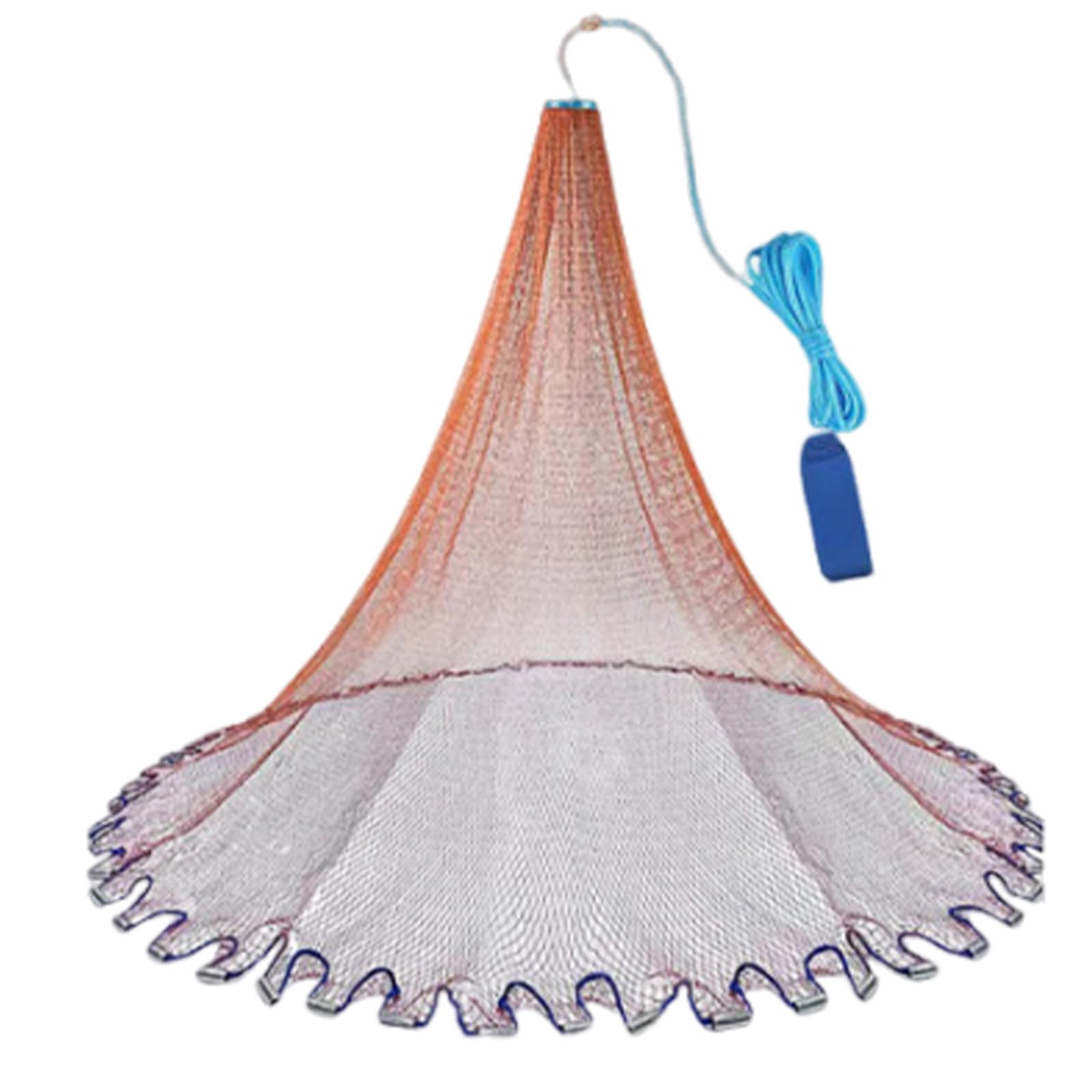 Red de pesca para pesca de nailon con lanzamiento a mano Sinker Fishnets diámetro de 1,8 metros hasta 7,2 metros adecuado para ríos y lagos