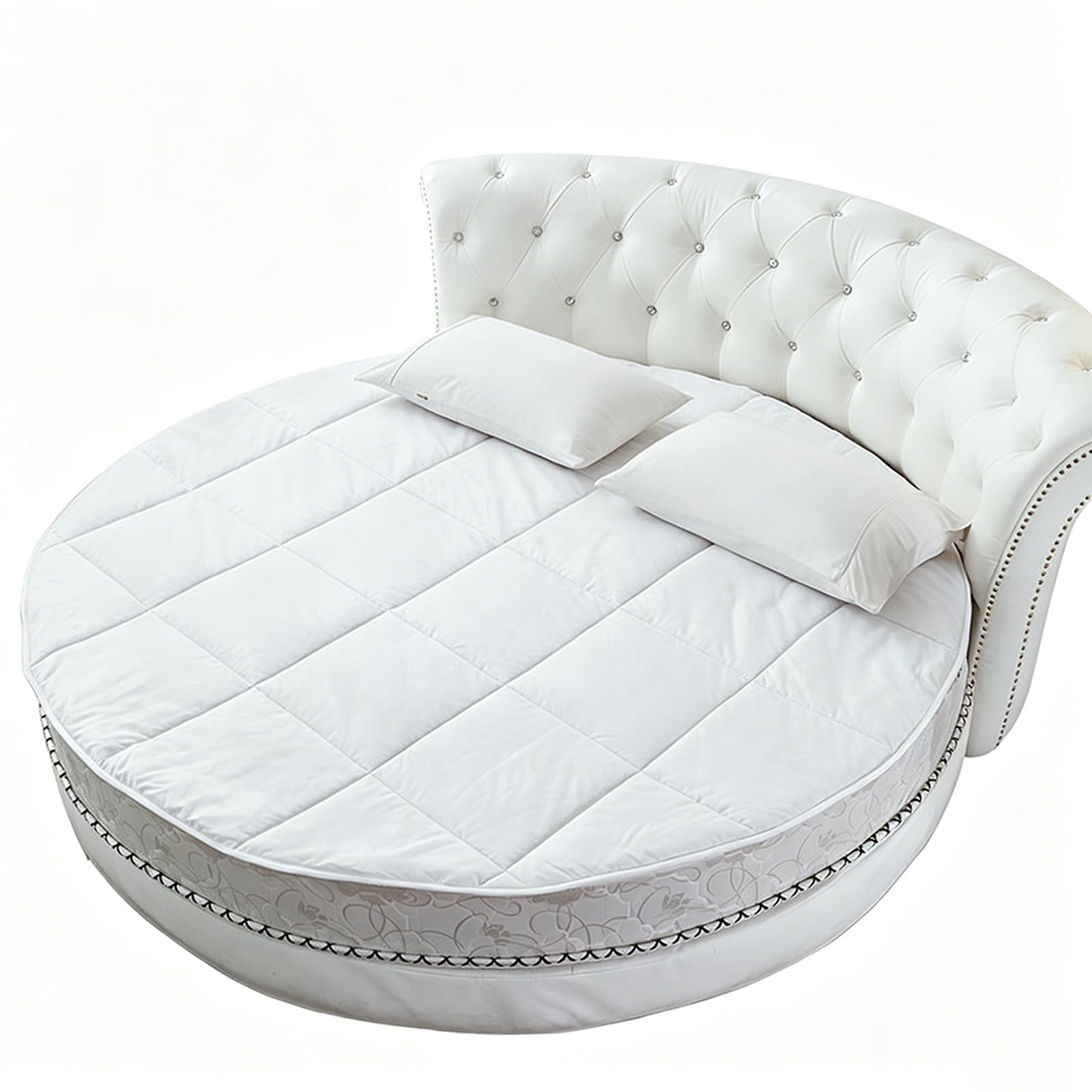 Protège-matelas rond matelassé doux pour éviter les taches sur lit de 210 cm
