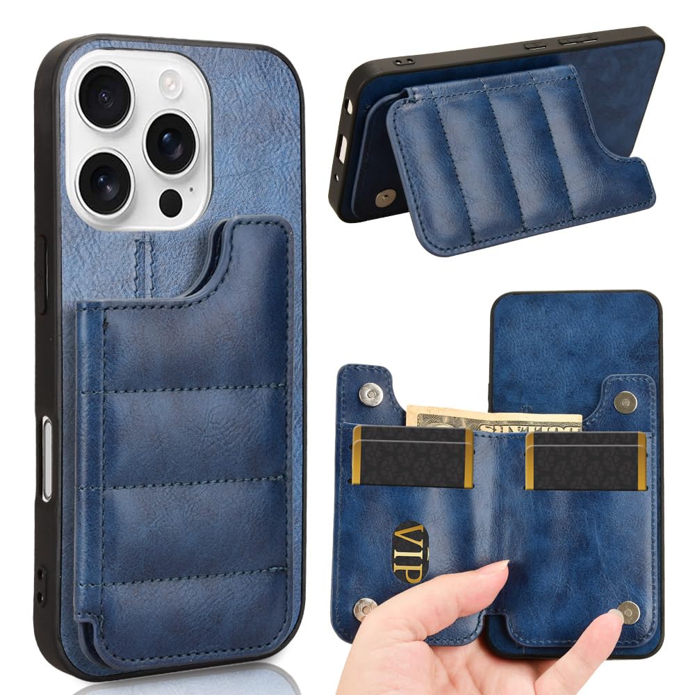 Case Compatible with Nokia 7.2,Compatible with Nokia 6.2 [Card Holder][PU+PC+TPU] 3 in 1 Magnetic Clasp Cover Blue