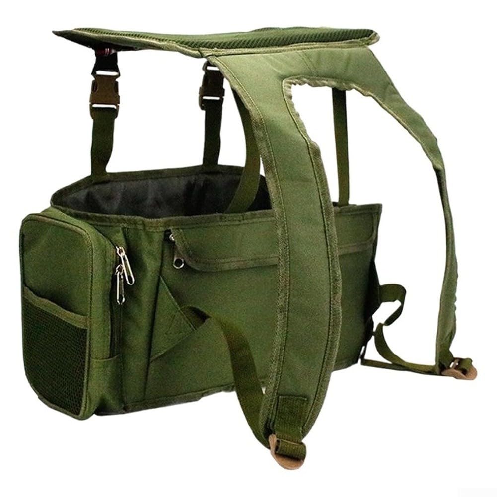 Heavy Duty Nylon Fishing Backpack, 36L Gear Bag with Tackle Box Insert and Breathable Seat Cushion for Outdoor Fishing Trips(A)