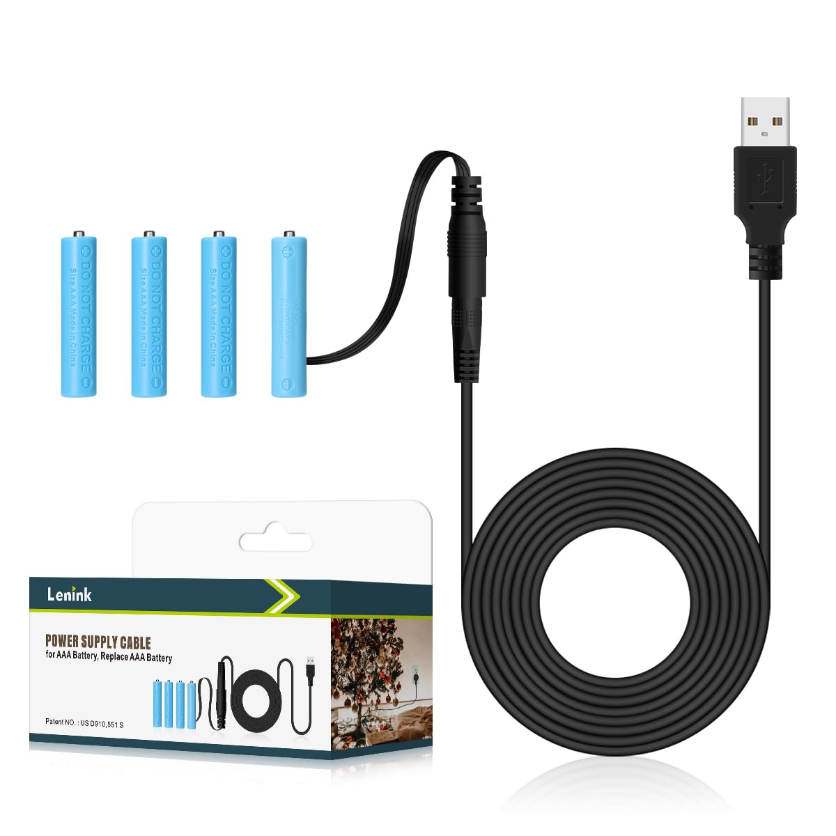 Cable de alimentación para batería AAA Lenink adaptador de corriente continuo 8