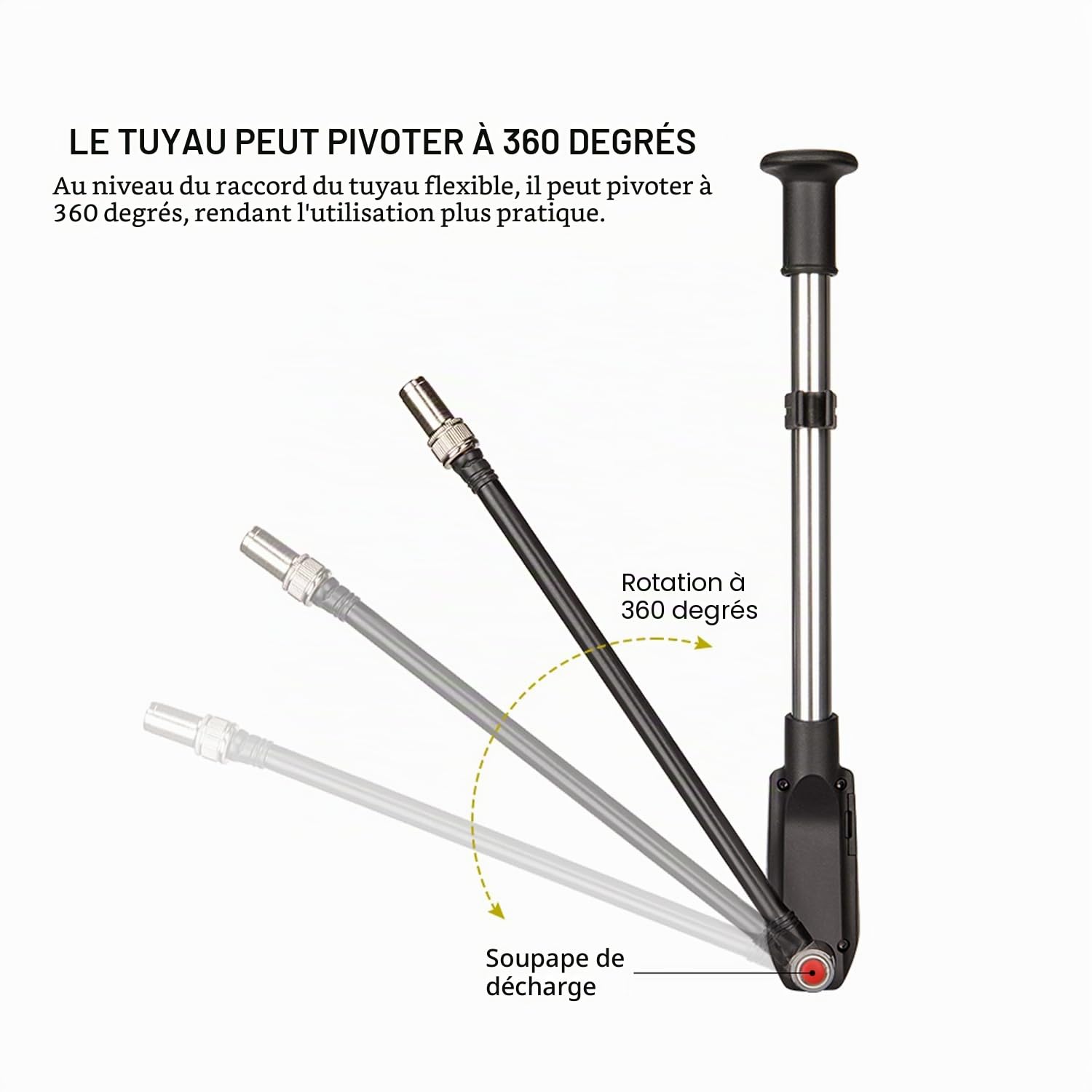 CXWXC Pompe à vélo à jambe de force avec manomètre - Pompe submersible compacte pour VTT et vélo électrique - Pompe d'amortisseur de vélo en aluminium avec 300 PSI