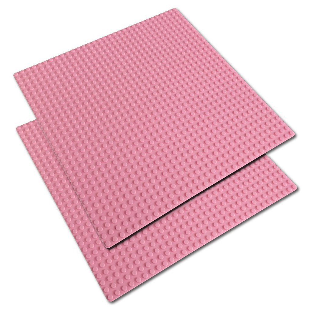 Katara 1672 Set of 2 Square Base Plates, Compatible with Lego, Sluban, Papimax, Q-Bricks, 32*32 Studs - Pink