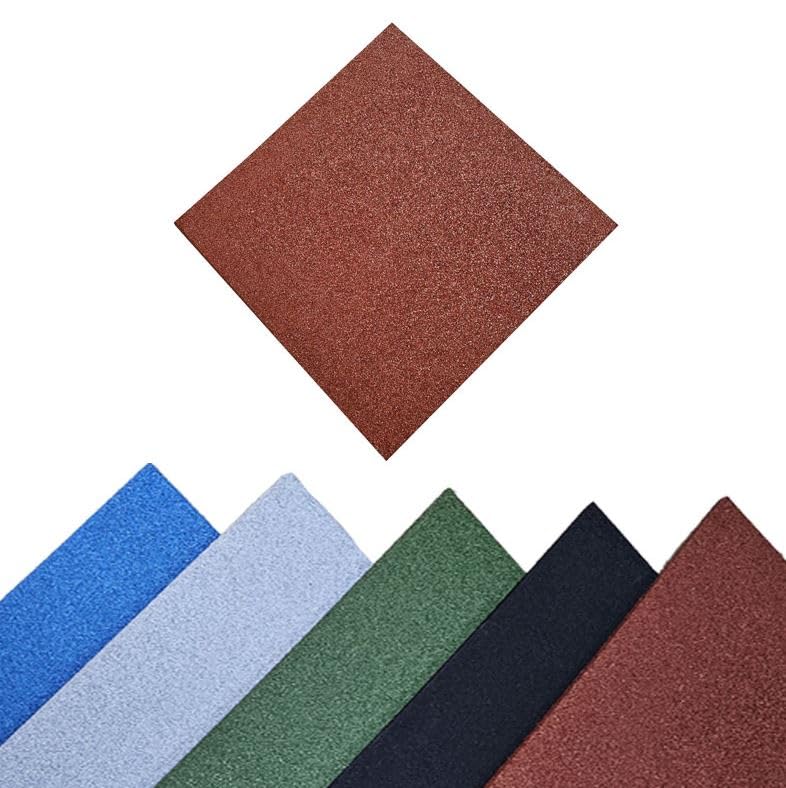Pavimentos Arquiservi - Suelo de Gimnasio - 50x50x2 cm - Pack de 32 Losetas de Caucho 100% Reciclado - Color Rojo - Protección contra Golpes y Reducción de Ruido - Instalaciones Deportivas