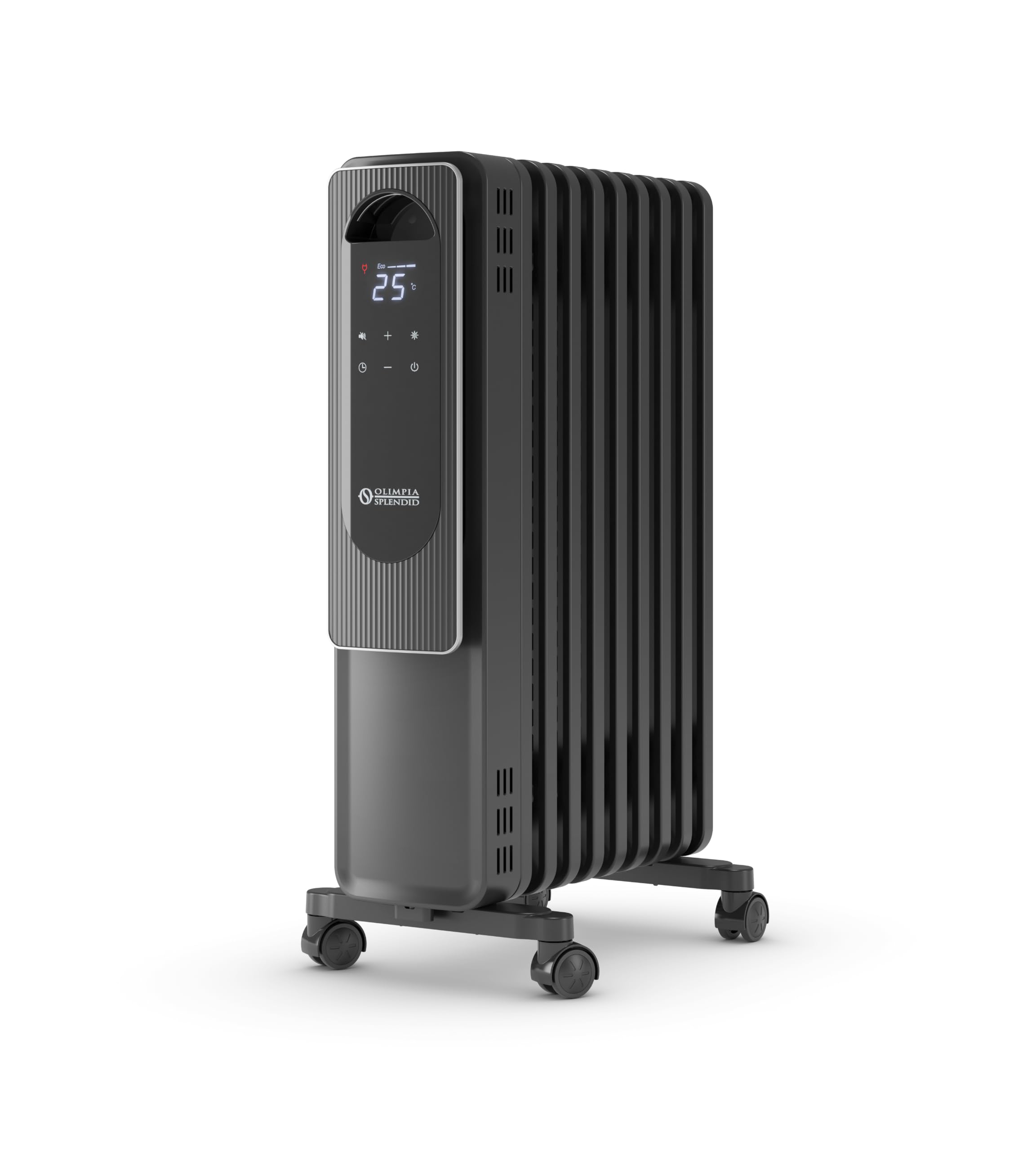 Olimpia Splendid Caldorad Tech 9 - Radiador de Aceite Digital de 2000 W con Modo Eco, Temporizador Diario, Termostato Regulable y Protección Térmica hasta 145 °C, para Estancias de hasta 60 m³
