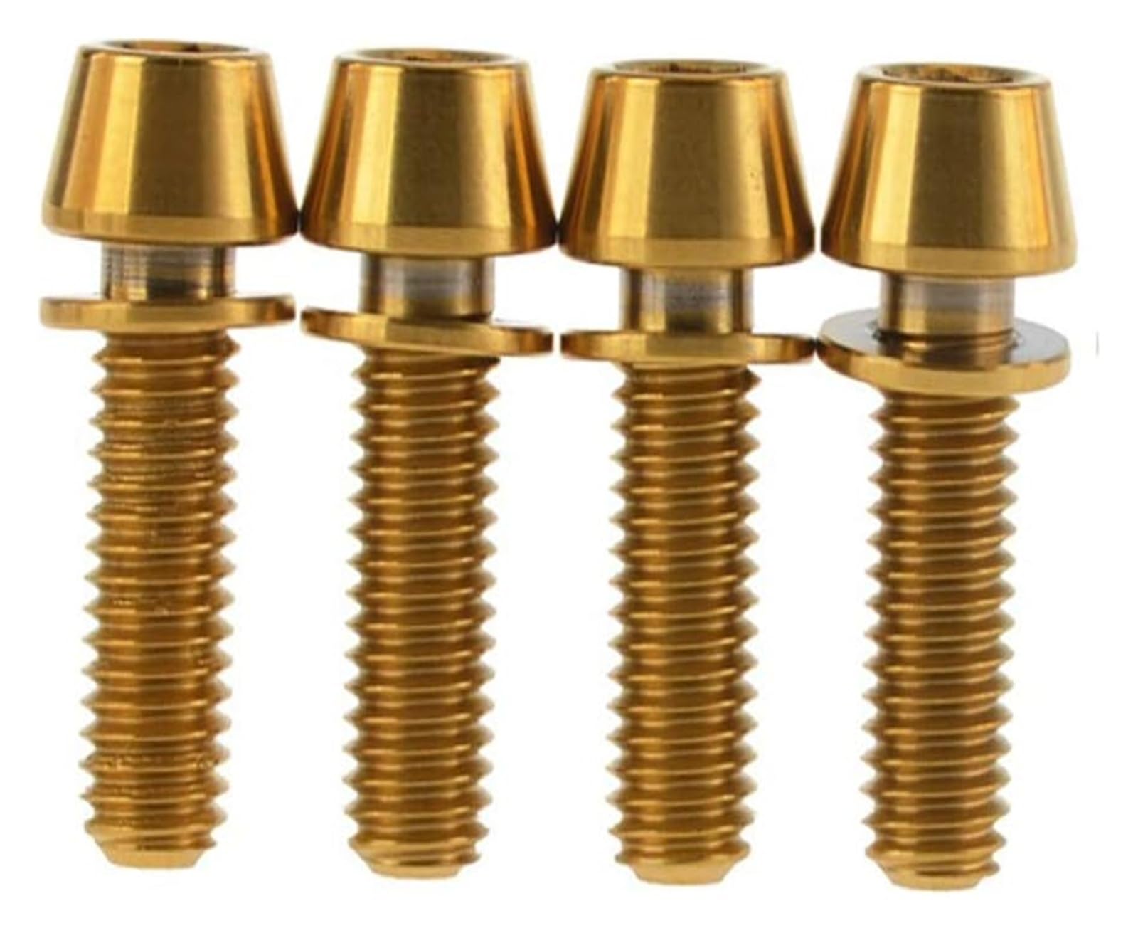 DWAMMEBRS Bolts M6x18mm Taper Allen Head Screws with Ti Washer for Bike Disc Brake Pack of 4(Gold)
