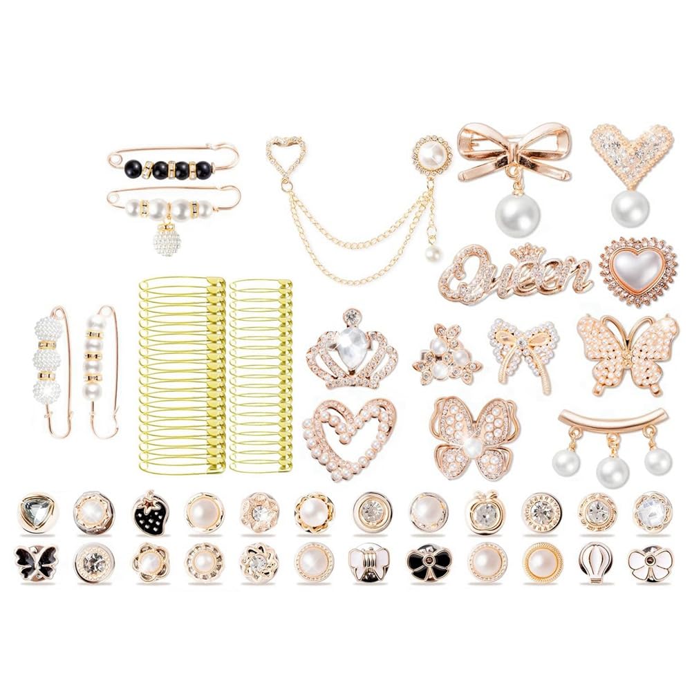 Vjsujehgy 80pcs Socks Charms Kit for Socks Safety Pin,Brooches for Women Brooches and Pins for Women