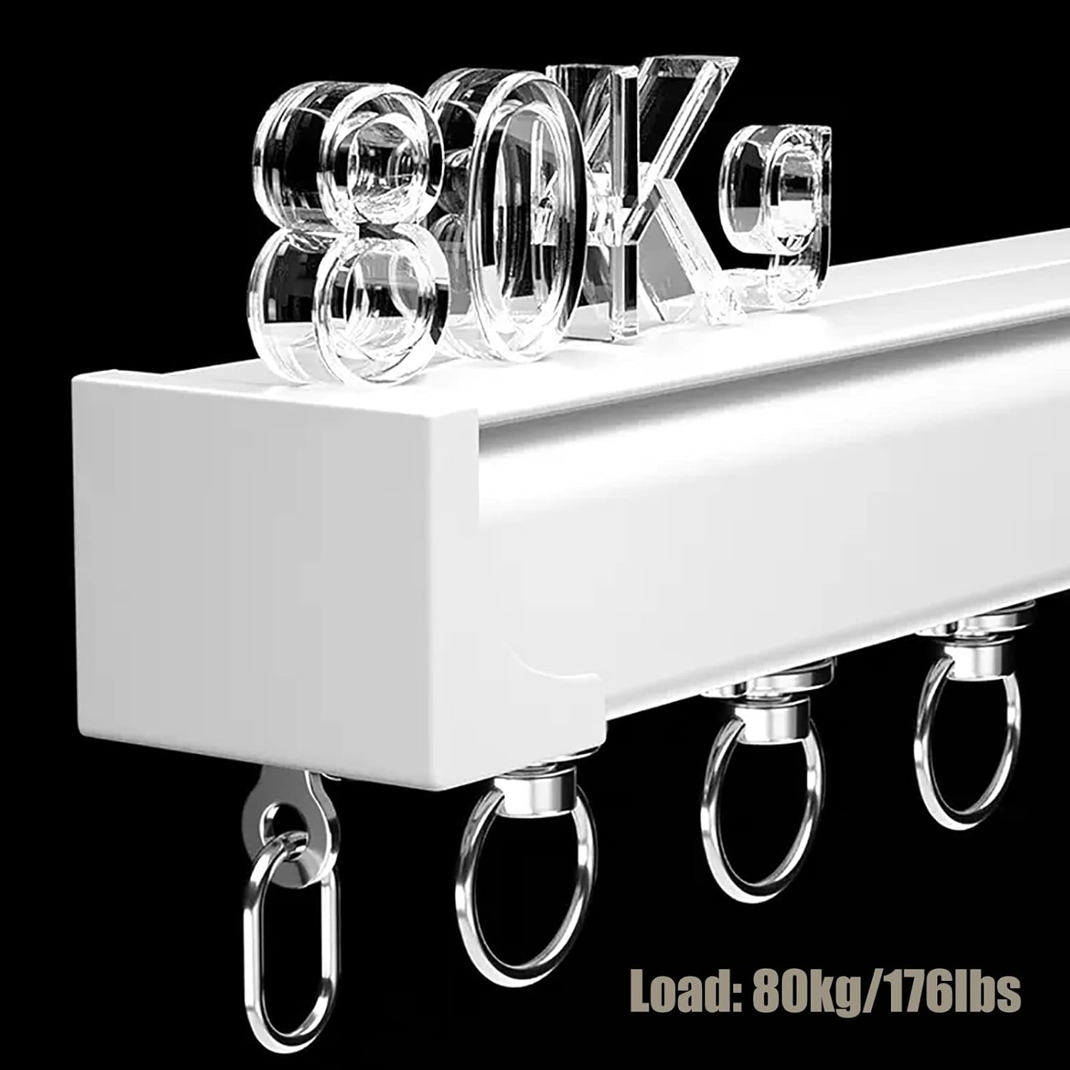 28ft Heavy Duty Ceiling Curtain Track System - Wall-Mounted Sliding Rail for Indoor/Outdoor Use, Perfect for Long Luxury Drapes, Black Finish, 8.54m Length