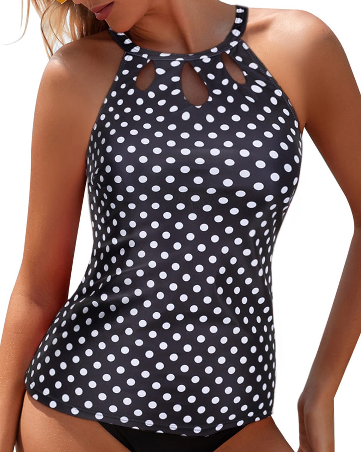Tempt Me Tankini Top Only High Neck Keyhole Swim Top Bathing Suit