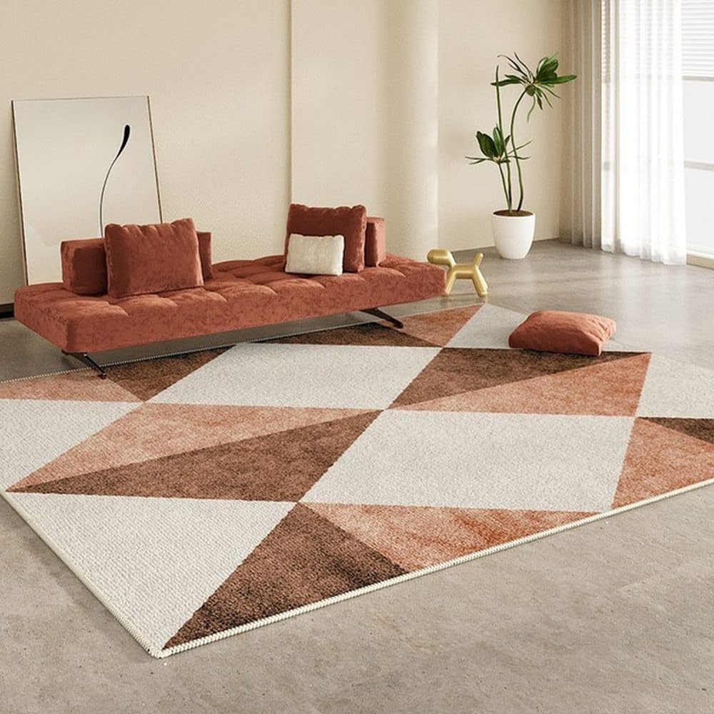 Tapis de salon en peluche douce style rétro pour créer un coin lecture chaleureux dans la chambre