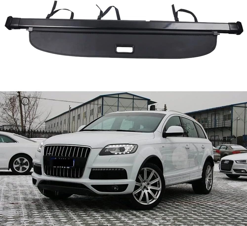 Cubierta de Carga Retráctil Cubierta Privacidad Cargo Protectora Cubierta Retráctil Cubierta de Maletero de Coche para Audi Q7 2007-2015