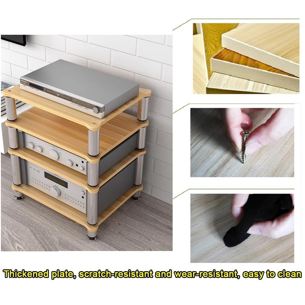 Sto Cabinet, 2-4 ripiani HiFi o Rack, scaffale aperto Ste, supporto giradischi, supporto AV Ma, bianco, ideale per gli amanti dell'home theater e della musica