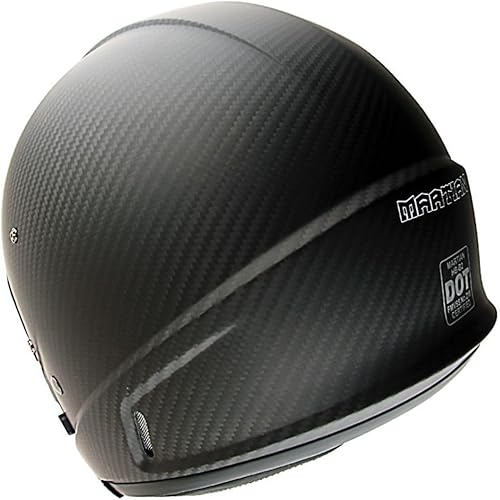 Miniatura 6 de Martian Genuine Real Carbon Fiber Motorcycle Full Face Helmet HB-B2 Open Face Glossy Carbon Black, DOT Approved