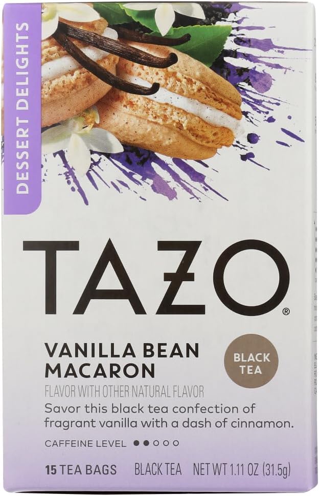 Tazo Dessert Delights Vanilla Bean Macaron Black Tea Flavored 2 Boxes