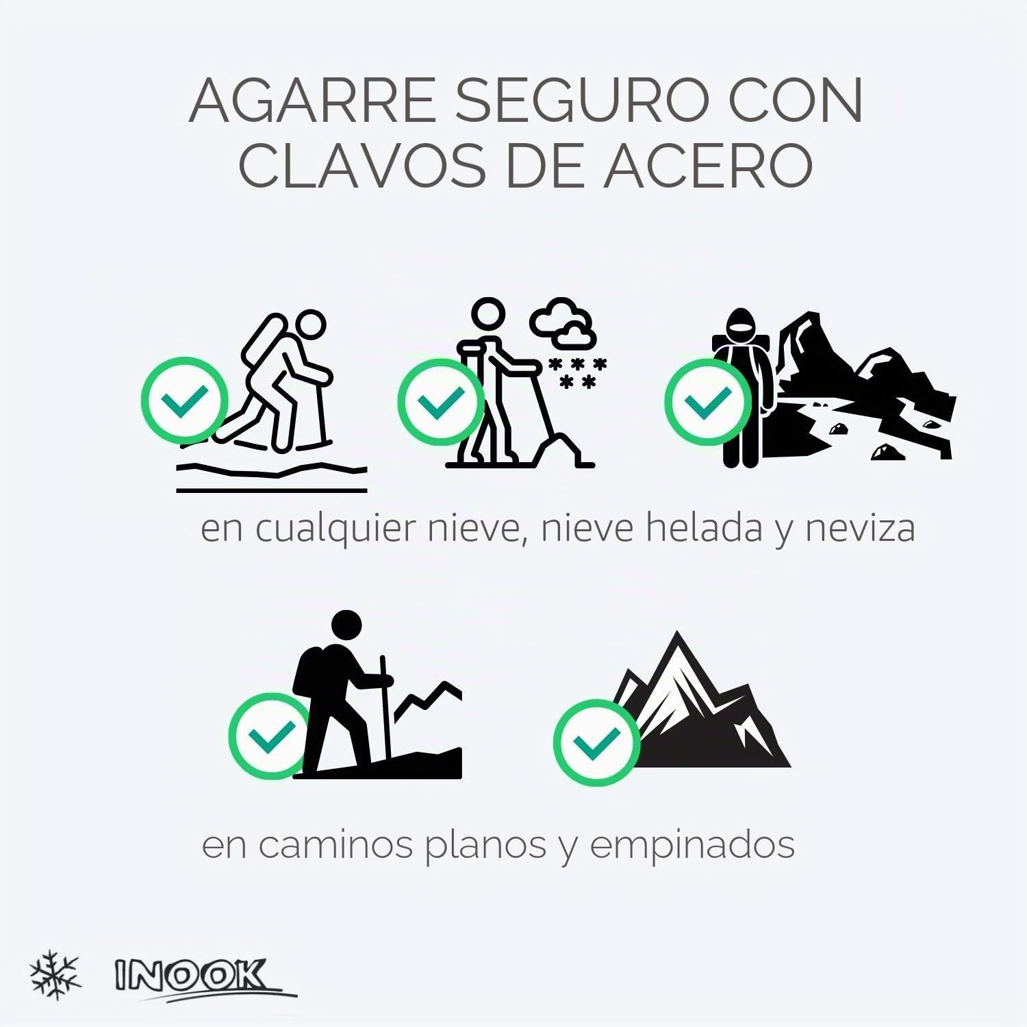 Inook Alpin OXM - Raquetas de nieve para hombre y mujer, ayuda automática para subir, tamaño ajustable, funciones patentadas