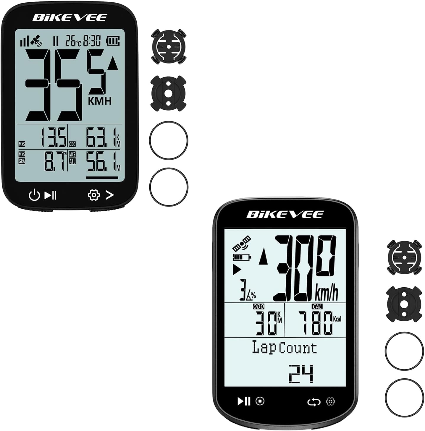 2.4" Bike Speedometer GPS + 2.6" Bike Speedometer – Wireless Bluetooth 5.4 & ANT+ （New）