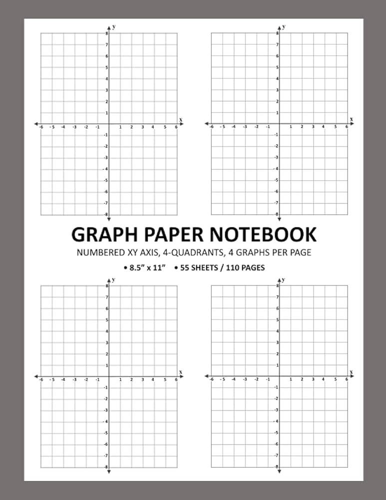 graph-paper-notebook-xy-coordinate-plane-for-math-algebra-science-graphing-4-quadrants-4-graphs-per-page-55-sheets-8-5-x-11-inches-pad-double-sided-lekky-bliger-9798474342382-amazon-com-books for Free Printable Numbered Graph Paper Graph Paper Notebook: XY Coordinate Plane For Math (Algebra), Science, Graphing | 4-Quadrants, 4 Graphs Per Page | 55 Sheets, 8.5 x 11 inches Pad, Double Sided: Lekky Bliger: 9798474342382: Amazon.com: Books for Free Printable Numbered Graph Paper