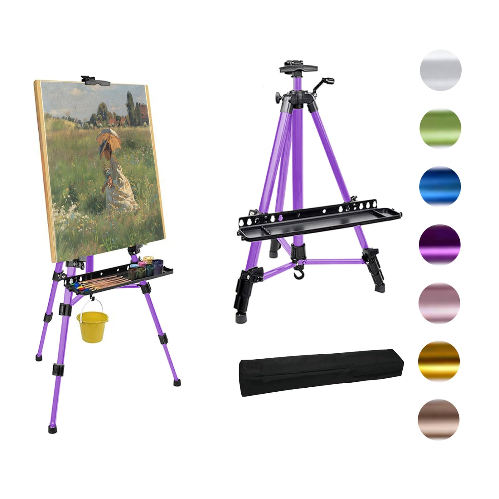 Chevalet réglable 150 cm télescopique avec support de planche à dessin et niveau intégré