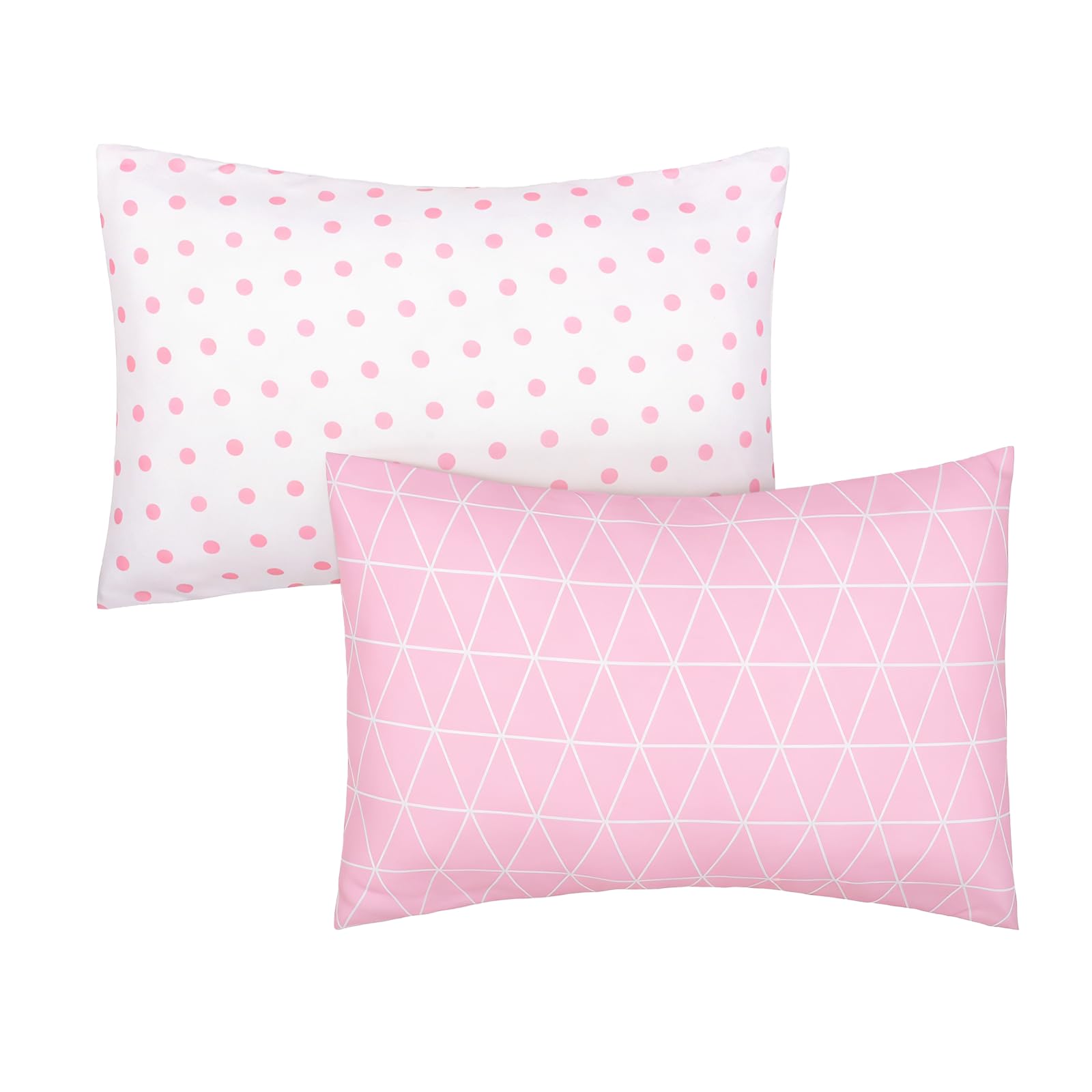 Kids Toddler Pillowcases 2 Pack Pillow Cover Pillowslip Case Fits Pillows sizesd 13 x 18 or 12x 16 for Kids Bedding Pillow Cover Baby Crib Pillow Cases Pink Link/Dot - by UOMNY
