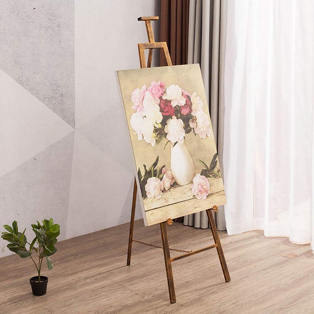 Caballete de artista multicolor de pie – Soporte plegable de 150 cm de hierro forjado para Ptings, dibujos y obras de arte, perfecto para artistas y exhibiciones de arte