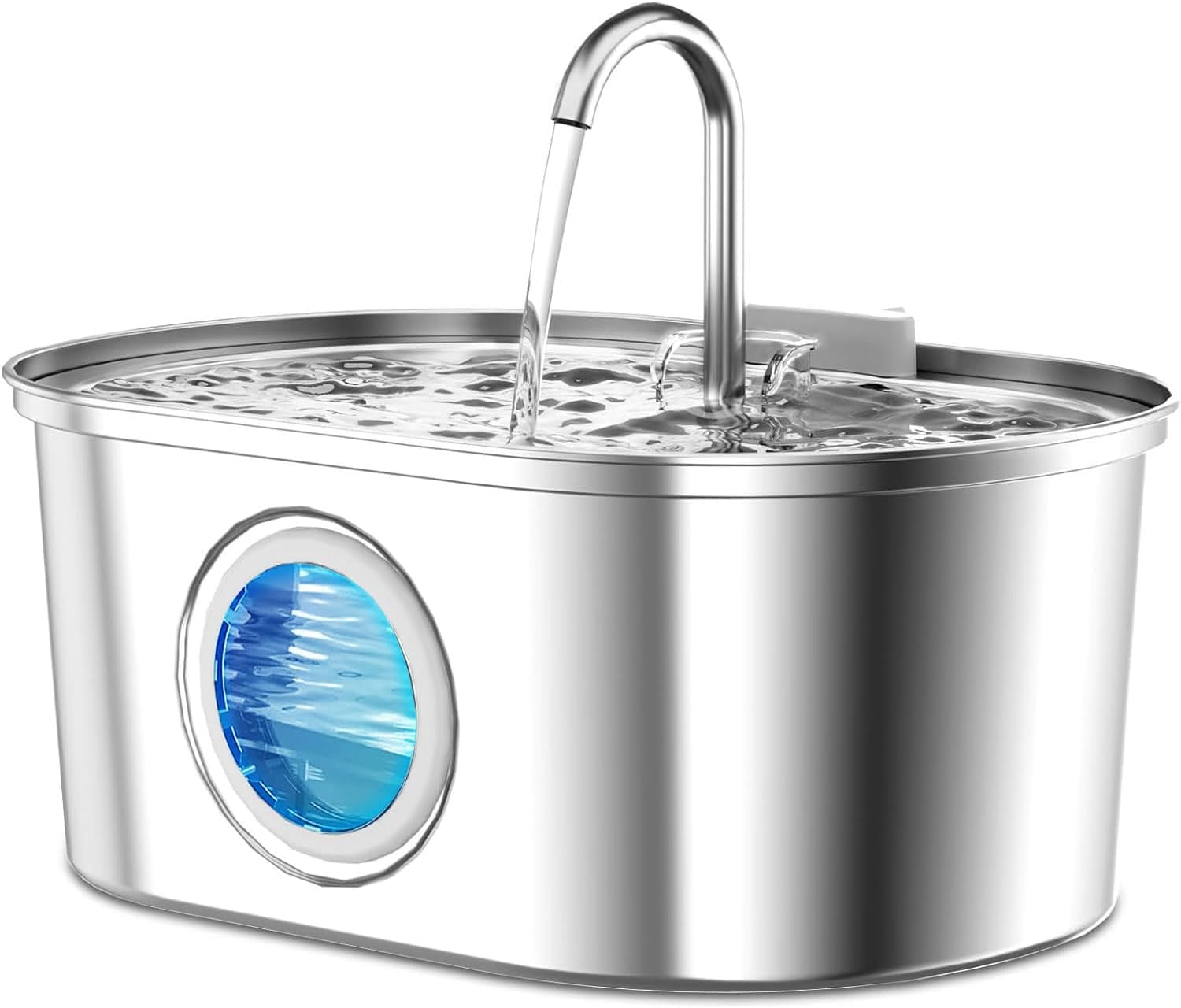 AILRINNI Fuente para Gatos - 3,2 L Súper Silencioso, Ventana de Nivel de Agua, Bebedero Gatos y Perros Gran Capacidad de 304 Acero Inoxidable