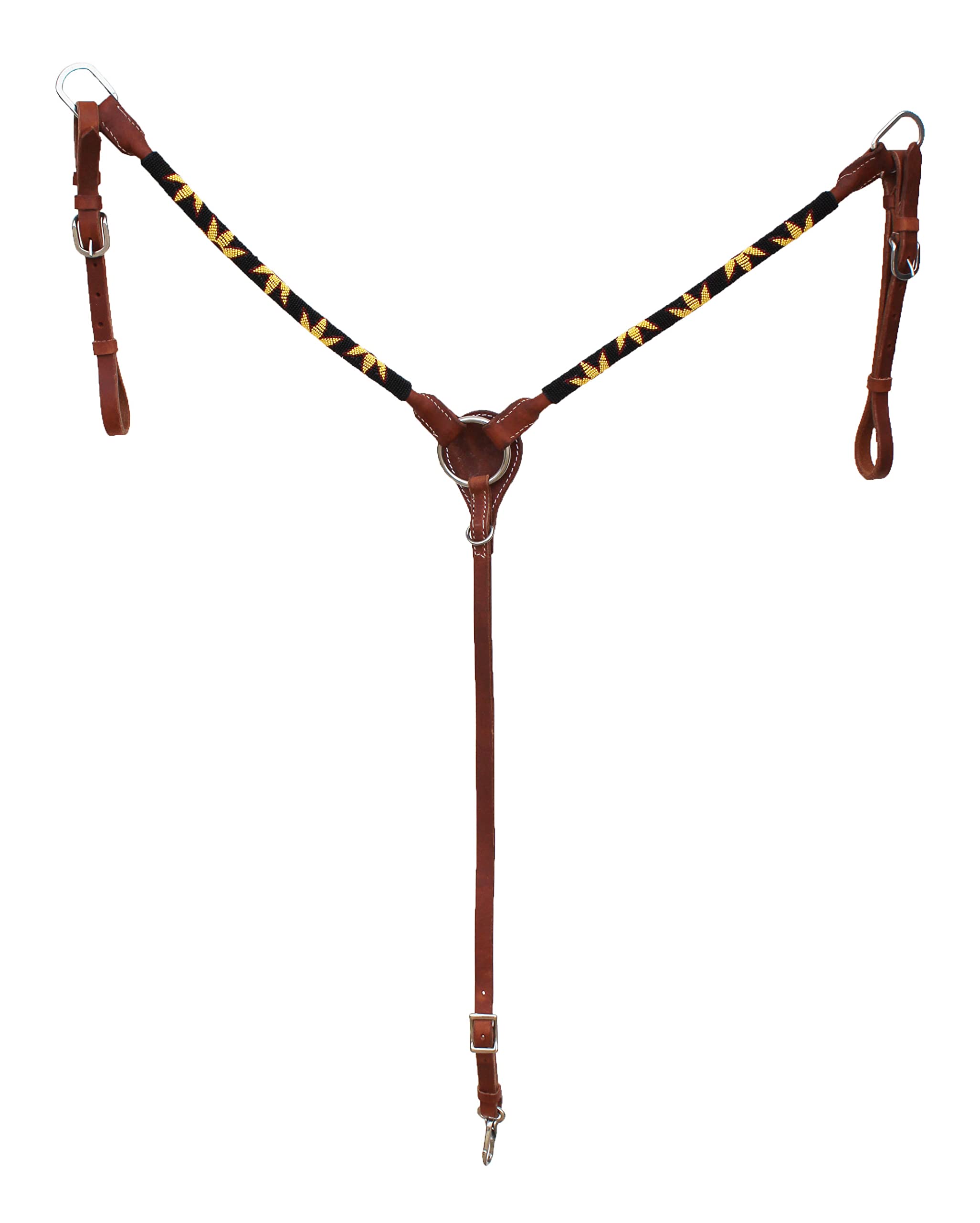 CHALLENGER Horse Show Bridle Western Leather Beaded Sunflower One Ear 79AD01A