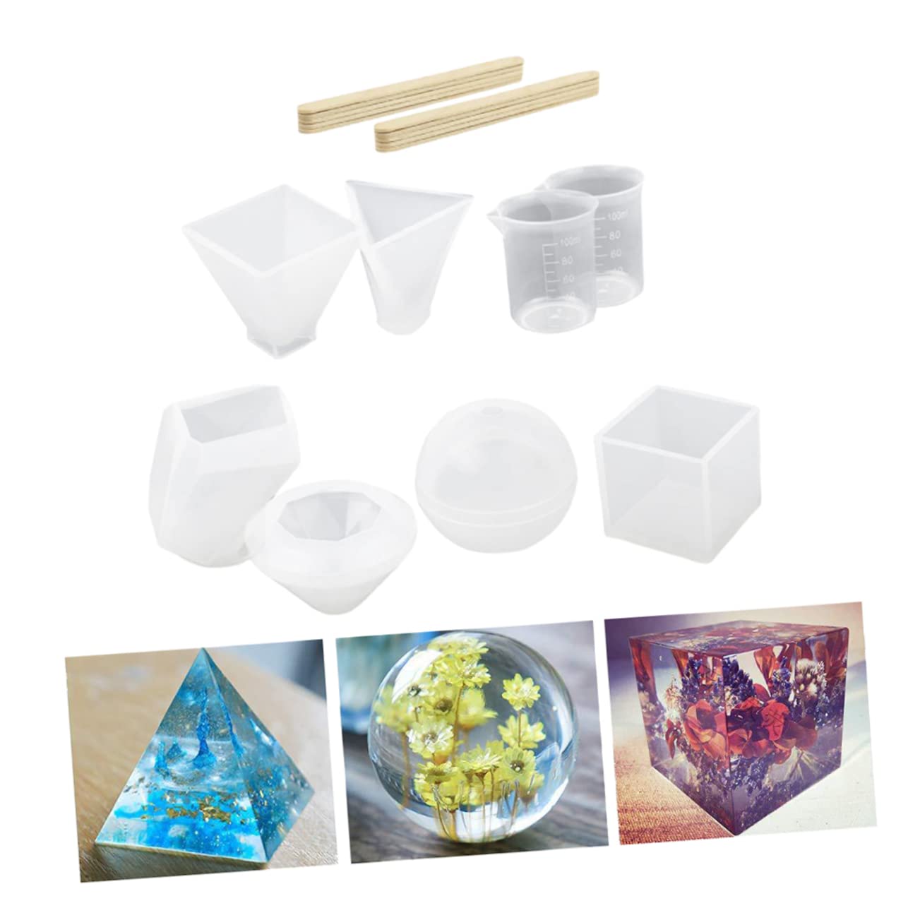 Stampi in Silicone per Resina, Set da 18 Pezzi, Forme Diverse, Facili da Sformare e Lavare, per Creazioni Fai da Te