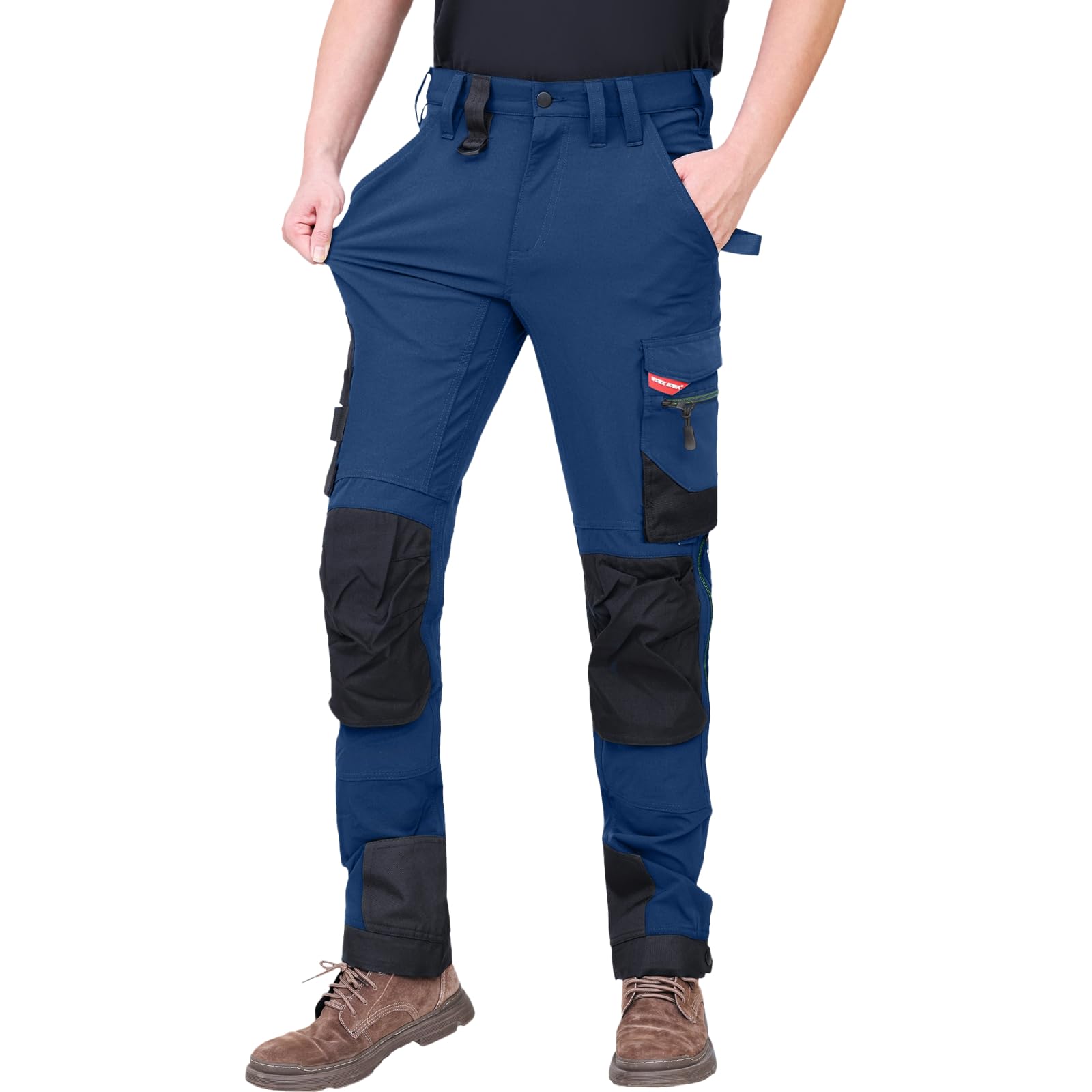 WORK IDEA Herren Slim-Fit Stretch Arbeitshose: Kritische Stoffbereiche aus Cordura – strapazierfähige Eleganz für vielfältige Arbeitsanforderungen.