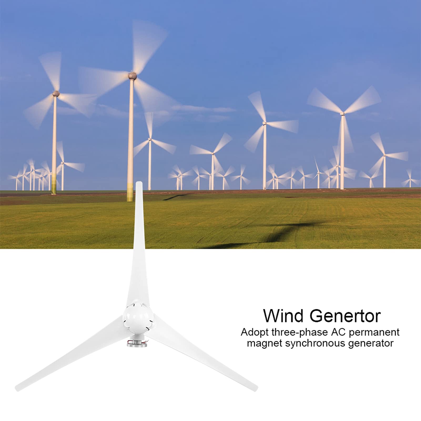 Generatore eolico da 400 W, 12 m/s Generatore di energia eolica nominale della velocità del vento, barche di ricarica per appassionati di fai da te Terrazze Cottage o Camper (48V)