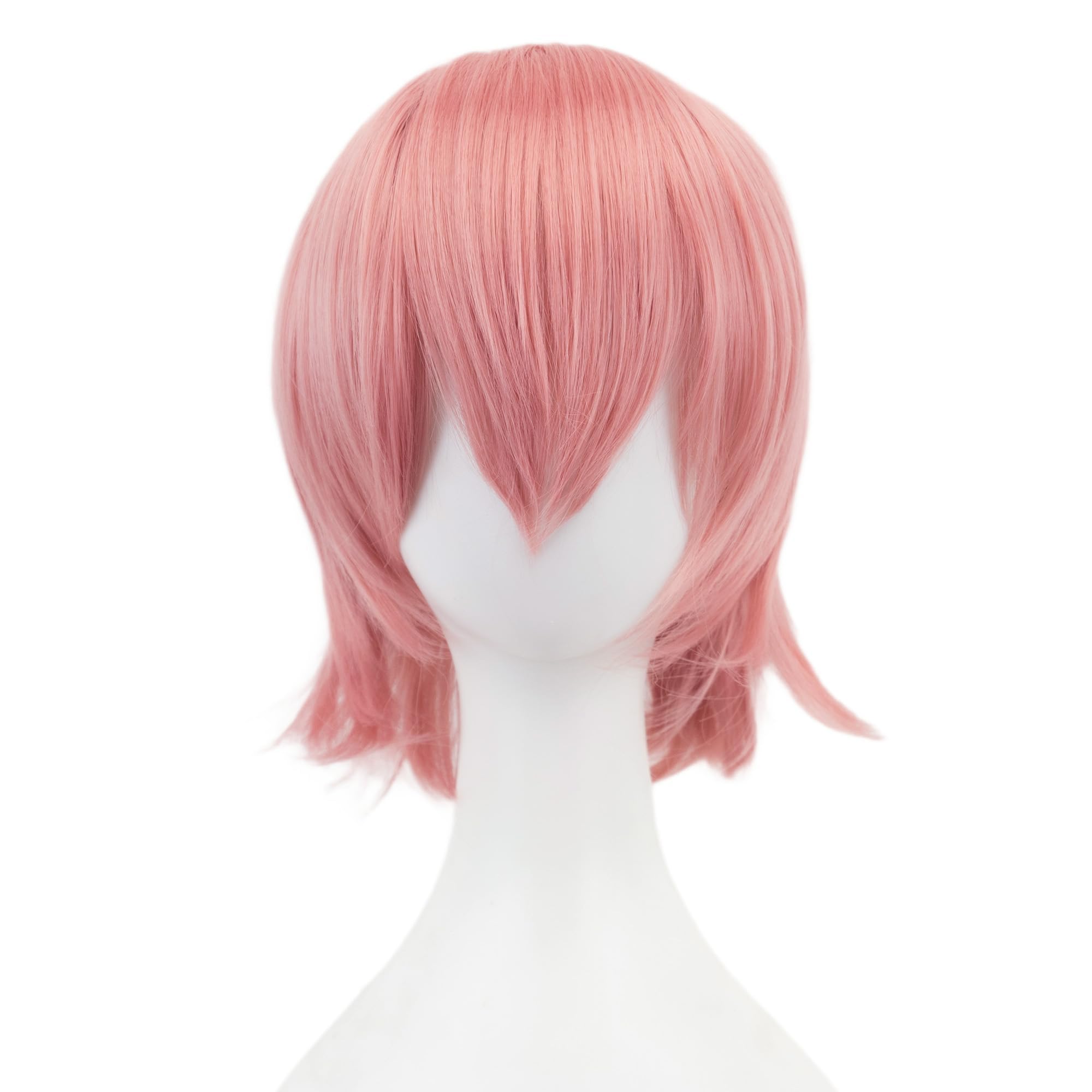 IMISSU Unisex Short Hair Party Wig with Bangs Halloween Costume Wigs (Pink) - Image 2
