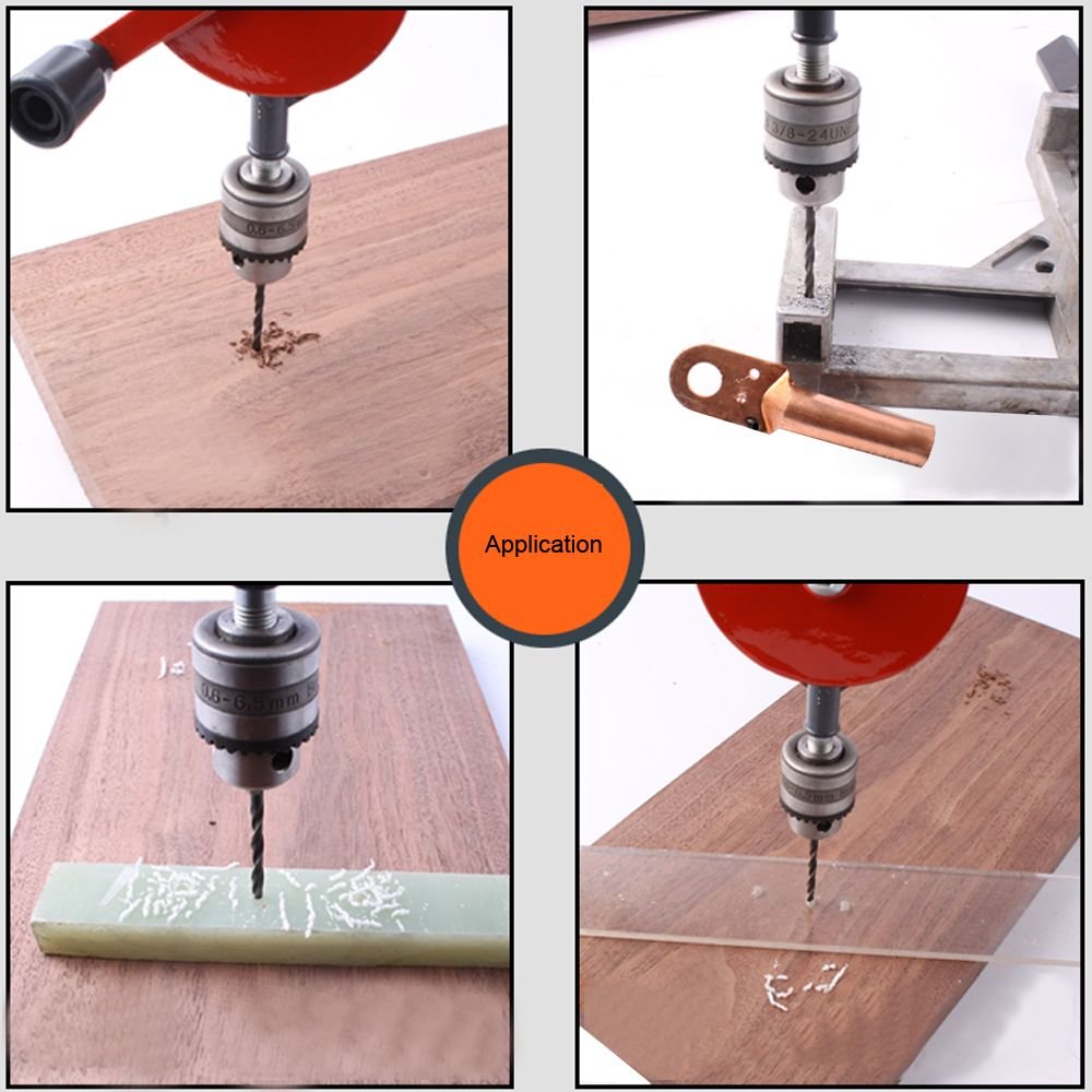 KATSU Trapano manuale, capacità 10 mm 3/8 pollici, mandrino di precisione a doppio ingranaggio, trapano manuale per punzonare legno, plastica, acrilico, circuiti stampati 313014