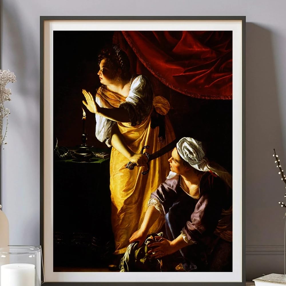LTjiajuypd Canvas Prints Vintage Poster Artemisia Gentileschi Artists Oil Painting Renaissance Office Home interior Decoration(40x55cm)