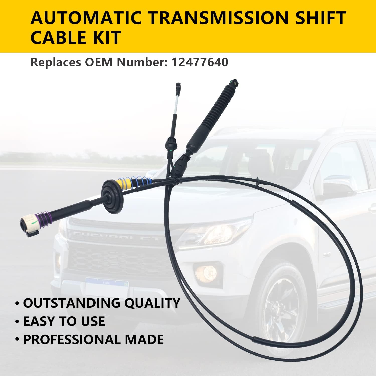 BACKVOLT Automatic Transmission Shifter Cable with Both Cables, Replace 12477640