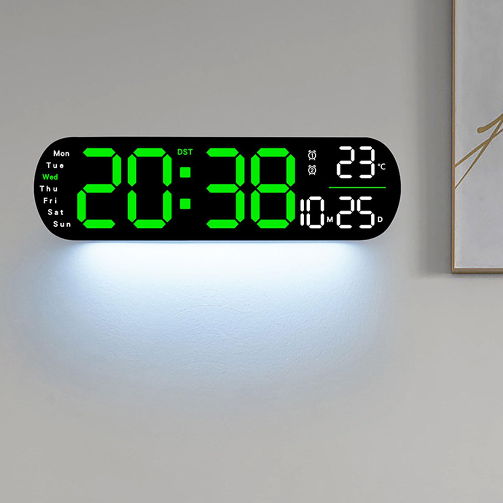 Reloj despertador digital LED de pantalla grande con múltiples modos de alarma, visualización de fecha y semana para estudiantes, oficina, viajes