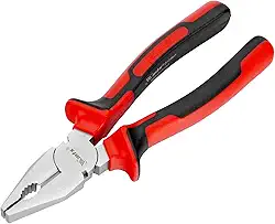 MTX Alicate Universal Nickel 8" (200 mm) – Alicate Multifuncional em Aço Niquelado com Cabo de Dupla Injeção