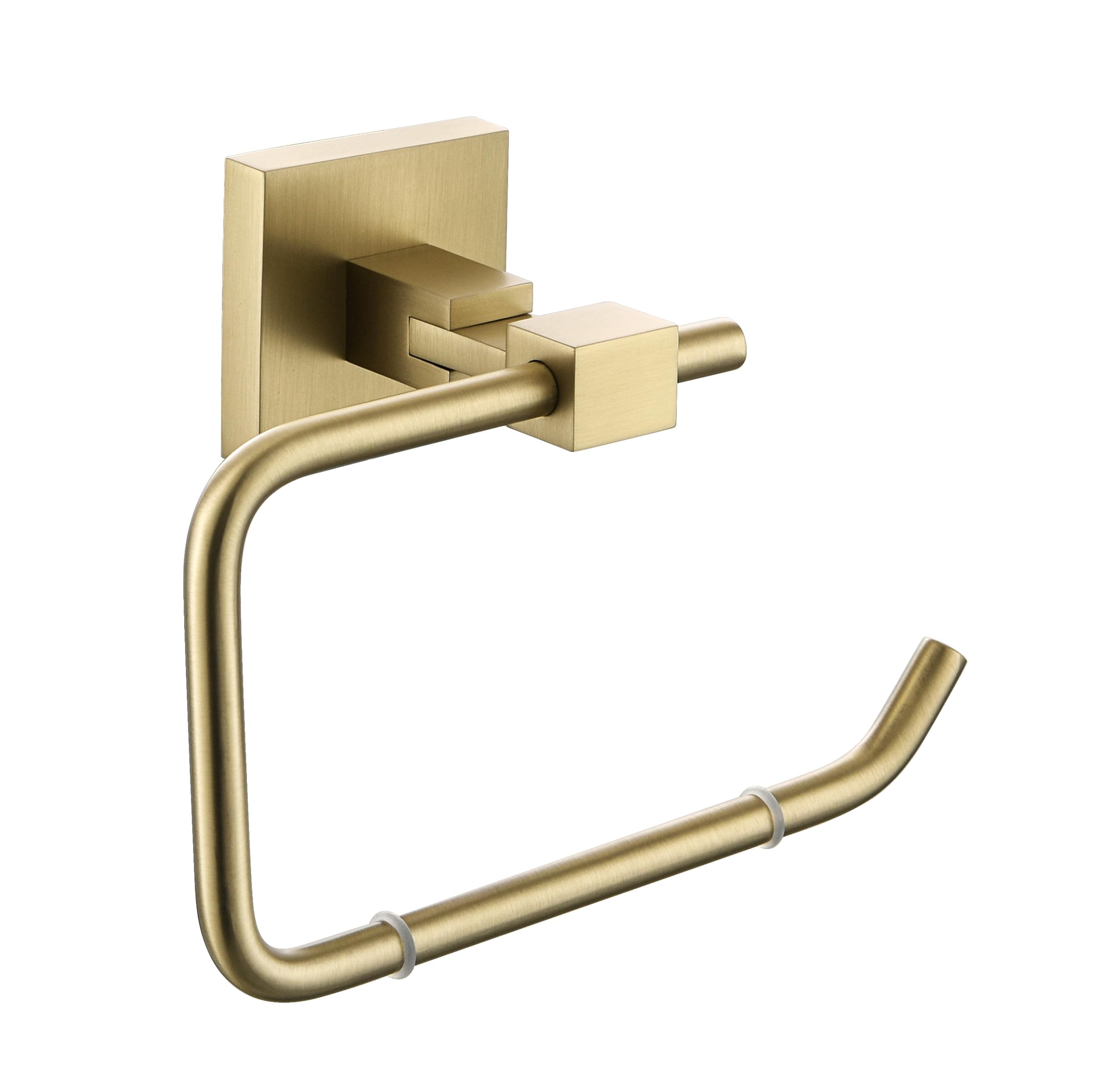 Square Toilet Roll Holder Brushed Brass