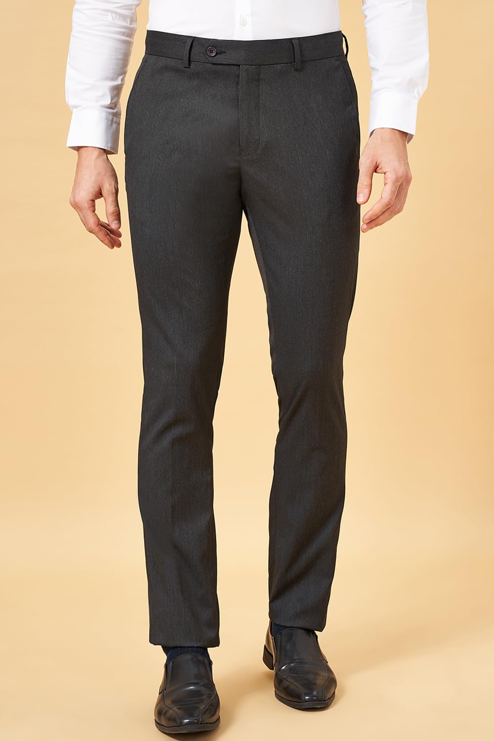 Peregrine by Pantaloons Men's Trousers Charcoal Grey 2