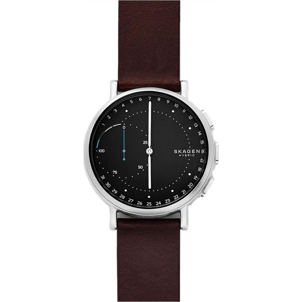 Skagen SKT1111 Men's watch Signatur Leather Strap Hybrid - Brown/Black