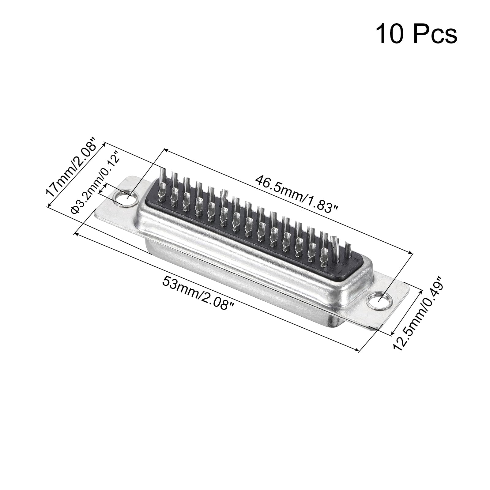 QUARKZMAN Wtyczka D-Sub DB44 męskie gniazdo 44-biegunowe 3-rzędowe męskie złącze szeregowe Terminal Breakout do wyposażenia mechanicznego CNC opakowanie 10 sztuk