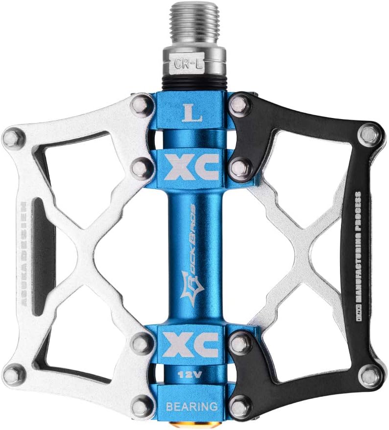 ROCK BROS Mountain Bike Pedals Flat Bicycle Pedals Platform Cycling Sealed Bearing Aluminum 9/16 Pedals for Mountain Bike MTB BMX