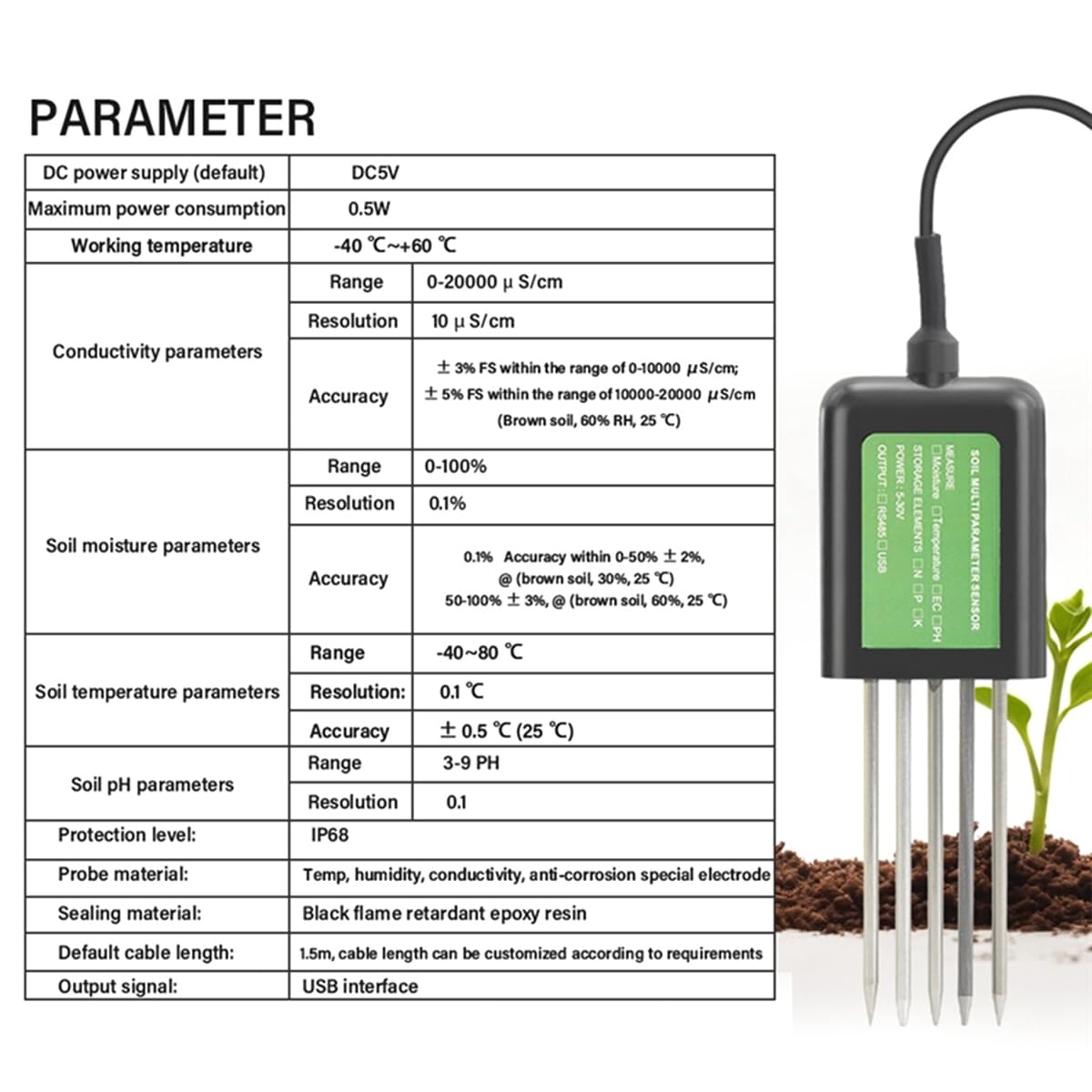 Misuratore di PH del Terreno per Giardino Intelligente, Analizzatore di Umidità del Terreno, Agricoltore Domestico per Agricoltore Domestico In