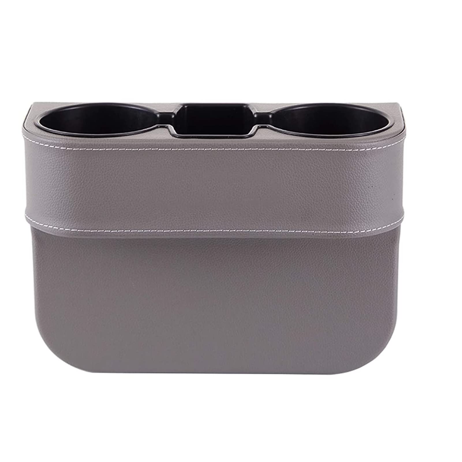 Car Seat Organizer Cup Drink Holders,Multifunctional Gap Filler Storage Box,Insert Organization Helps Reduce Distracted Driving&Holds phone Mount Mug Bottle Cellphones Coasters Wallet Cards (XBD-Gray)