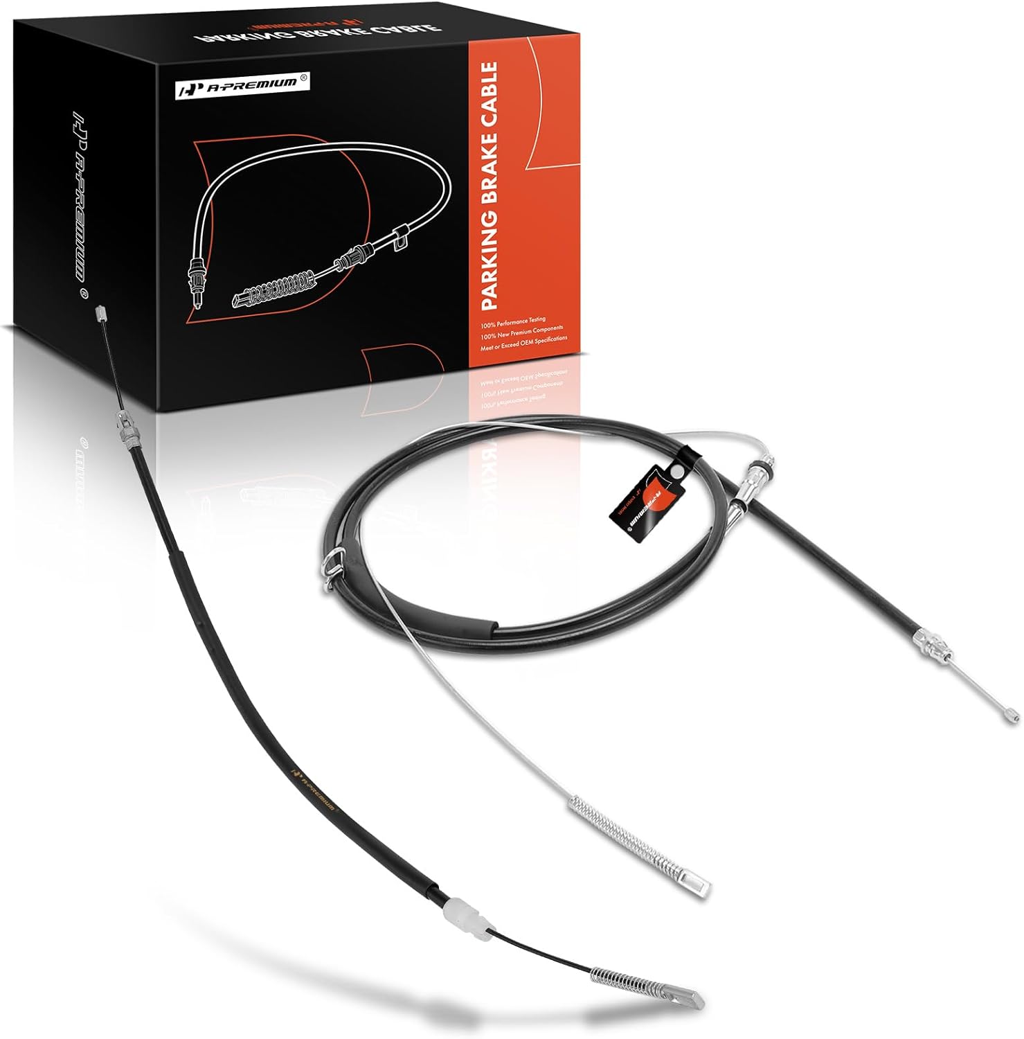 A-Premium Rear Driver and Passenger Side Parking Brake Cable Assembly Compatible with Ford Models: F-150 F150 2006 2007 2008, 2-PC Set - Replace# 8L3Z2A635AA, 6L3Z2A635KB