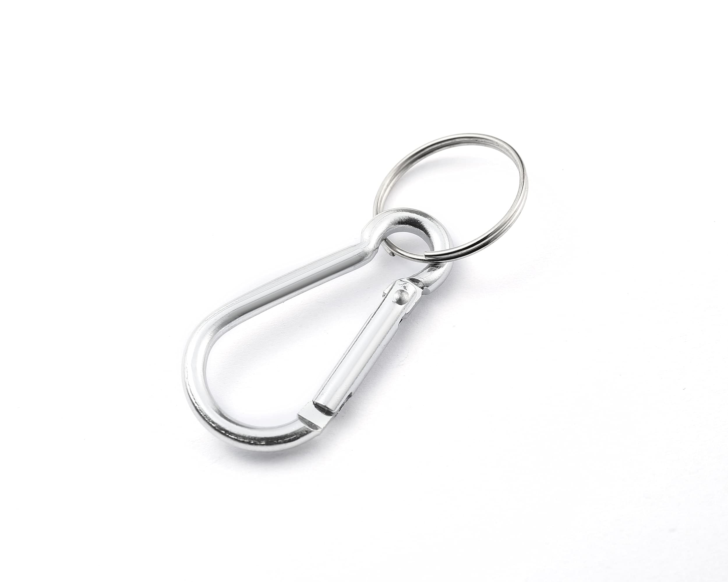 Komonee Silver Carabiner Metal Keychain Karabiner Key Ring Shackle Key Chain Novelty Gadget Keyring