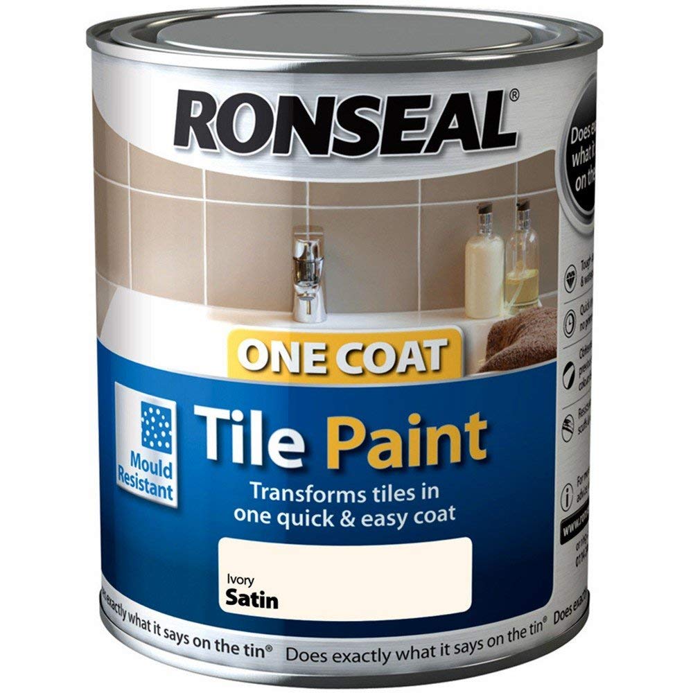 Ronseal One Coat Tile Paint Ivory Satin 750ml