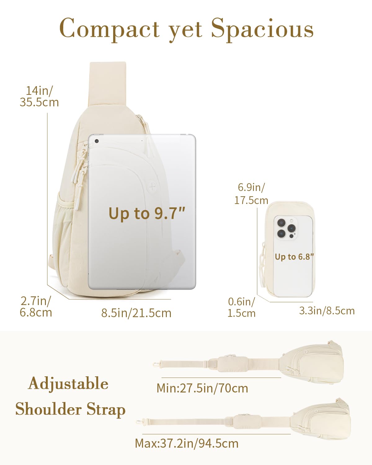 Sac Poitrine Femme Homme Sac Bandoulière avec Poche Blocage RFID Sacoche Bandoulière Porté Travers pour Voyage Sports