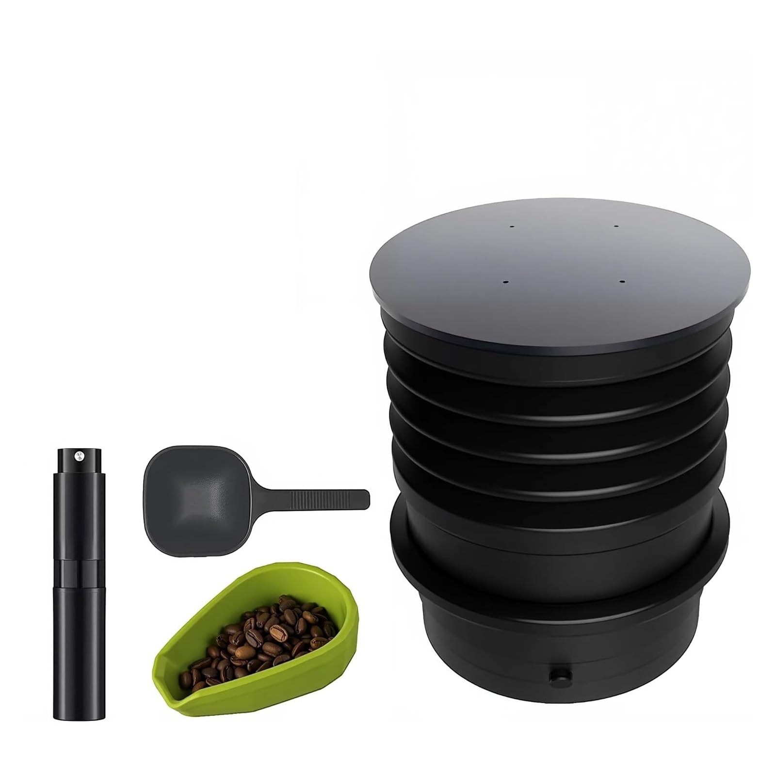 Tsophreniq 3 Quick-Clean Grinder Accessory with Bellow Bottle & Measuring Tray for Consistent Brewing Bellows Tool for Coffee Grinder
